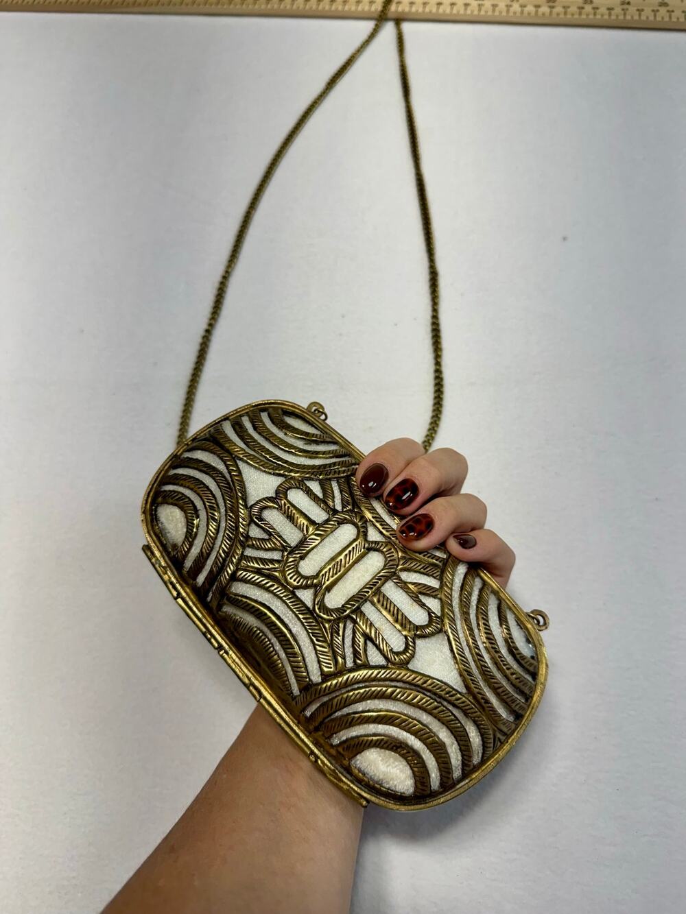Free People Metal Cage Clutch mid evil renaissance cosplay brass 0038A3